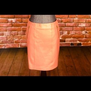 Cache Genuine Leather Pearlized Peach Skirt